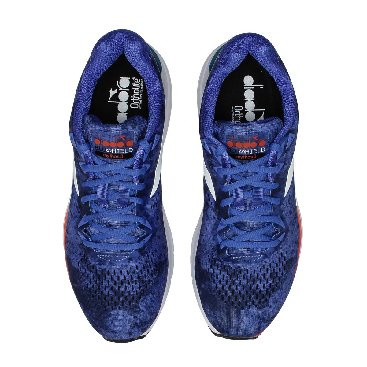 Diadora Mythos Blushield 3 — Amparo Blue - White — Size D — Width 8 — Back View