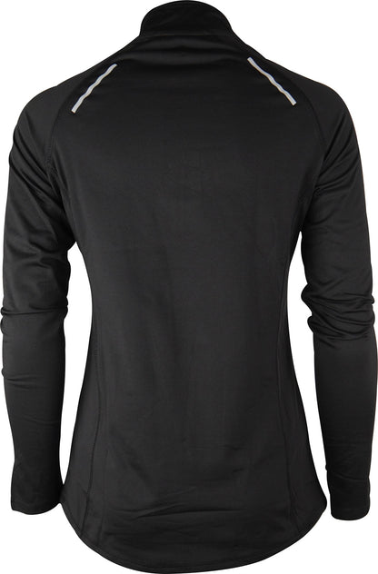 More Mile Vivid Half Zip Long Sleeve Womens Running Top - Black
