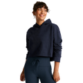 Beyond Yoga Happiness Cropped Hoodie — After Dark Navy — Size XSmall — Front View