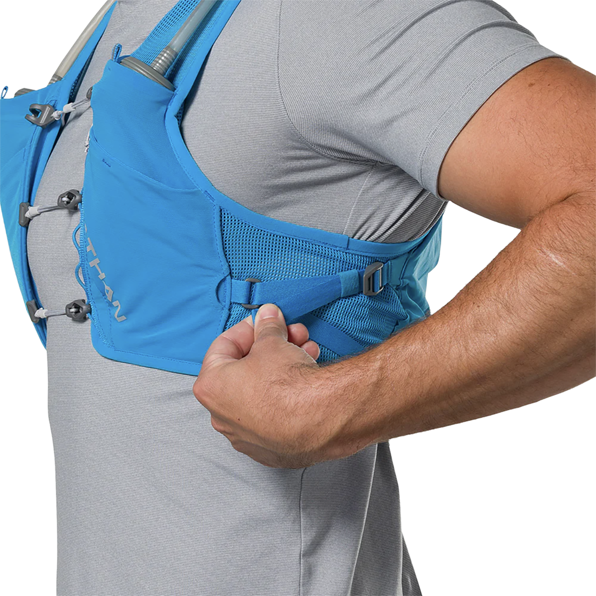 Nathan Pinnacle Breeze 4L — Electric Blue - Reflective Silver — Size Small / Medium — Lifestyle View