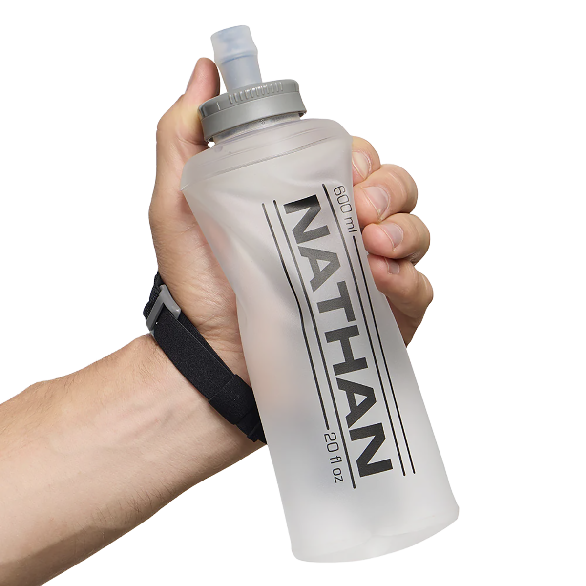 Nathan Pinnacle Lite 20oz — Black - Reflective Silver — Size One Size — Side View