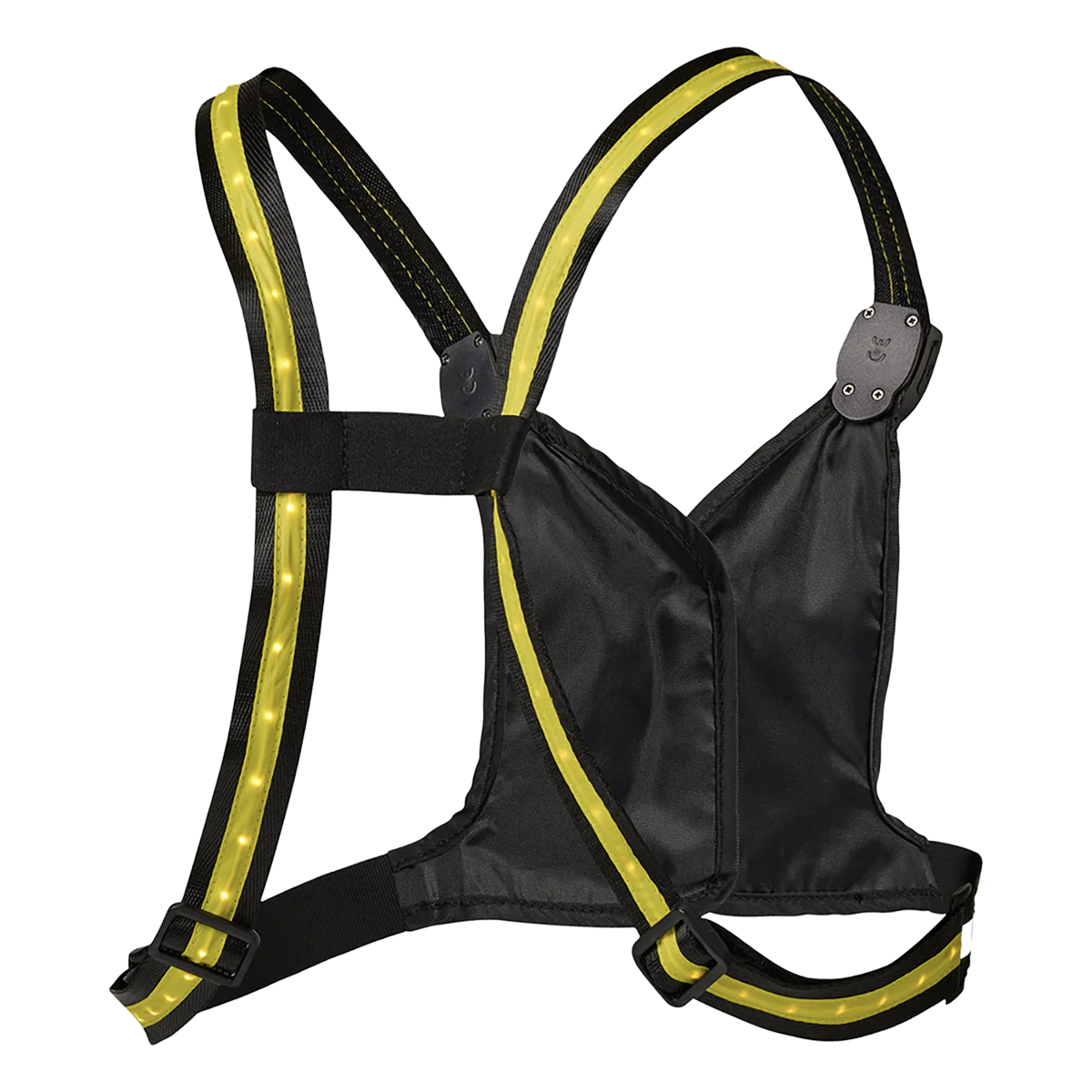 Nathan Laser Light Web Vest RX 2 — Black/High Vis Yellow — Size One Size — Detail View