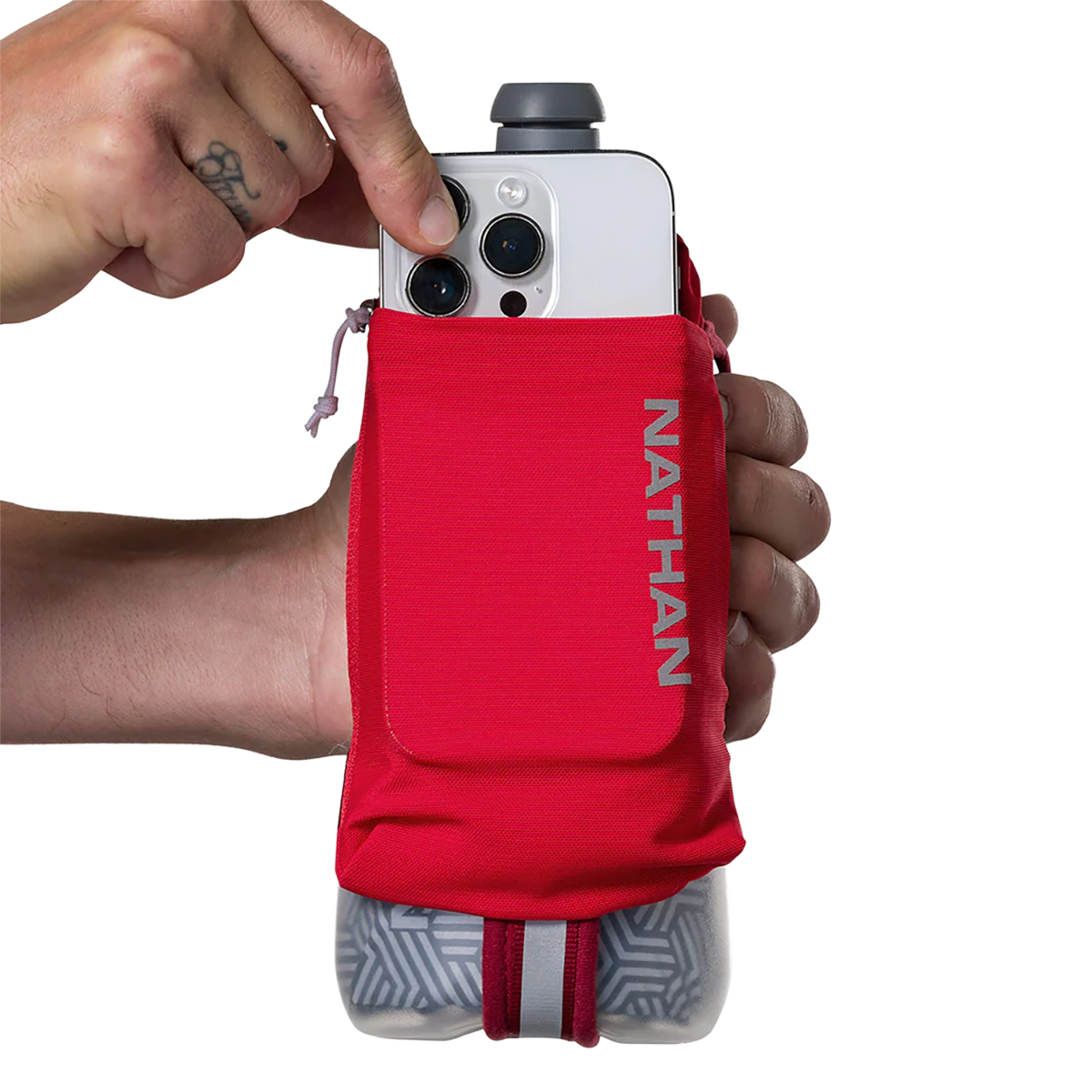 Nathan SpeedDraw 2 18oz Ins. Flask — Orange Blaze - Reflective Silver — Alternate View 17