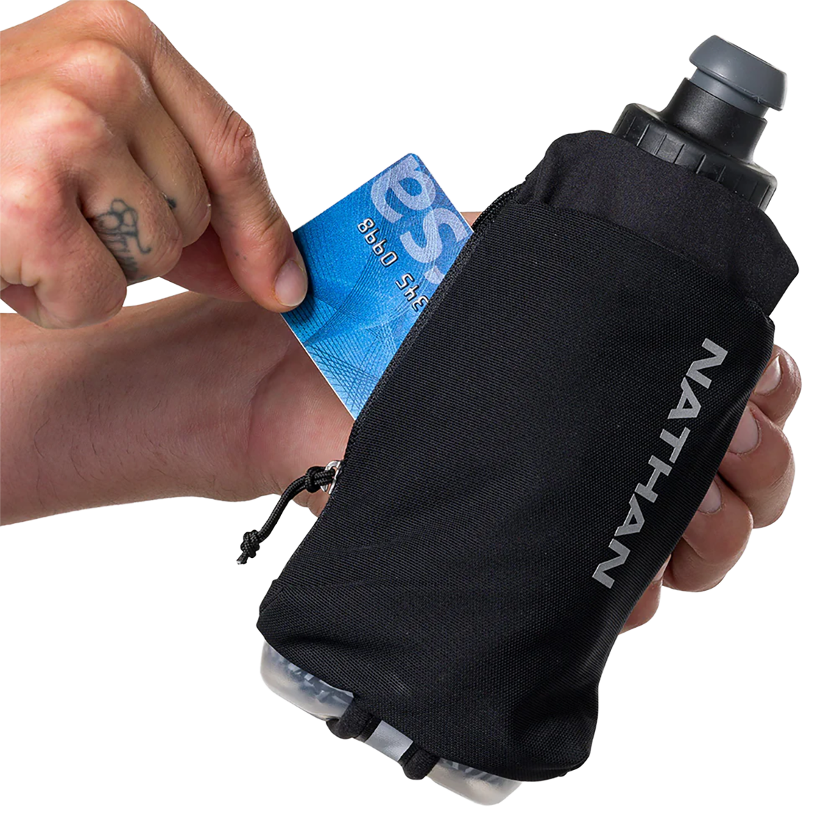 Nathan SpeedDraw 2 12oz Ins. Flask — Deep Blue - Reflective Silver — Alternate View 11
