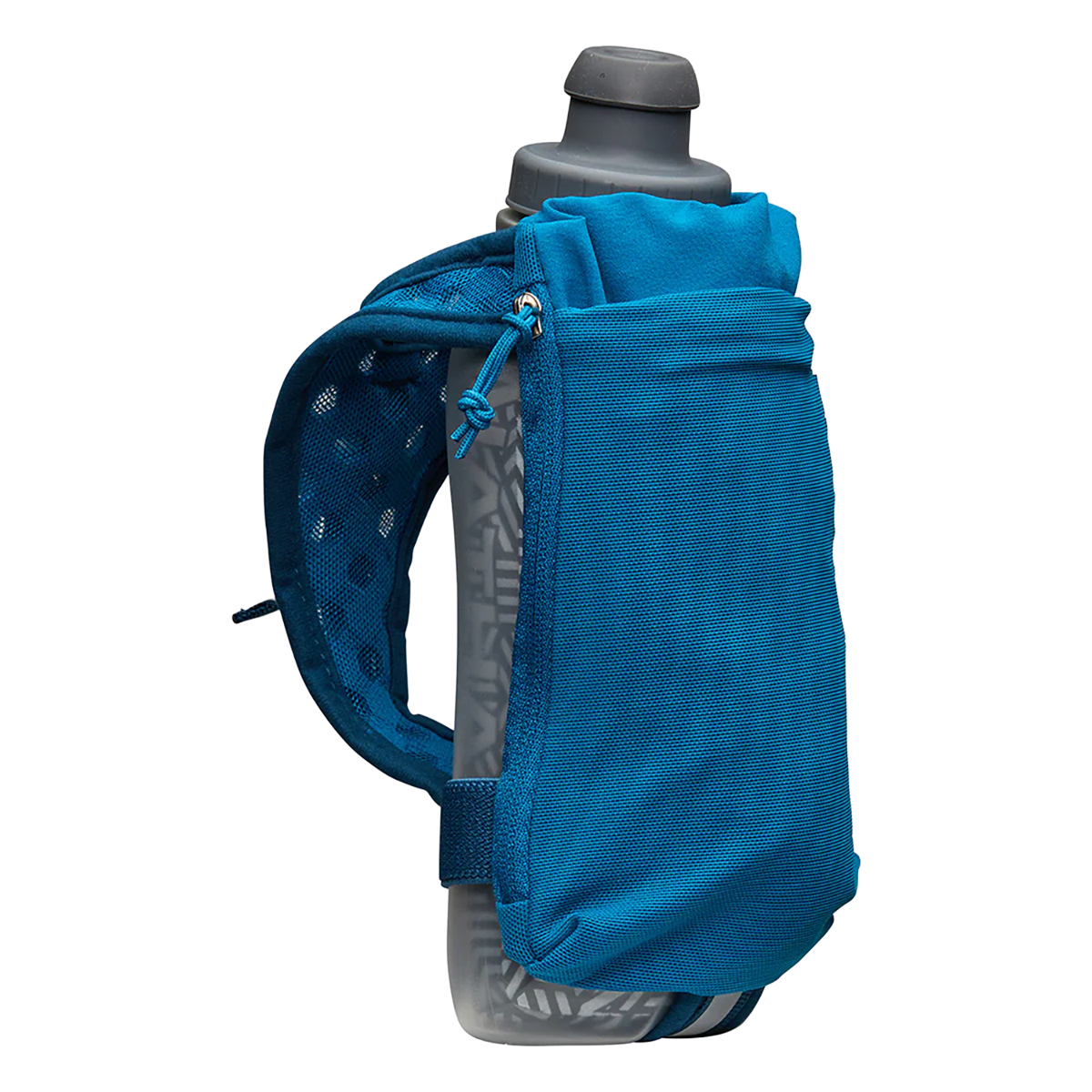 Nathan SpeedDraw 2 12oz Ins. Flask — Deep Blue - Reflective Silver — Front View