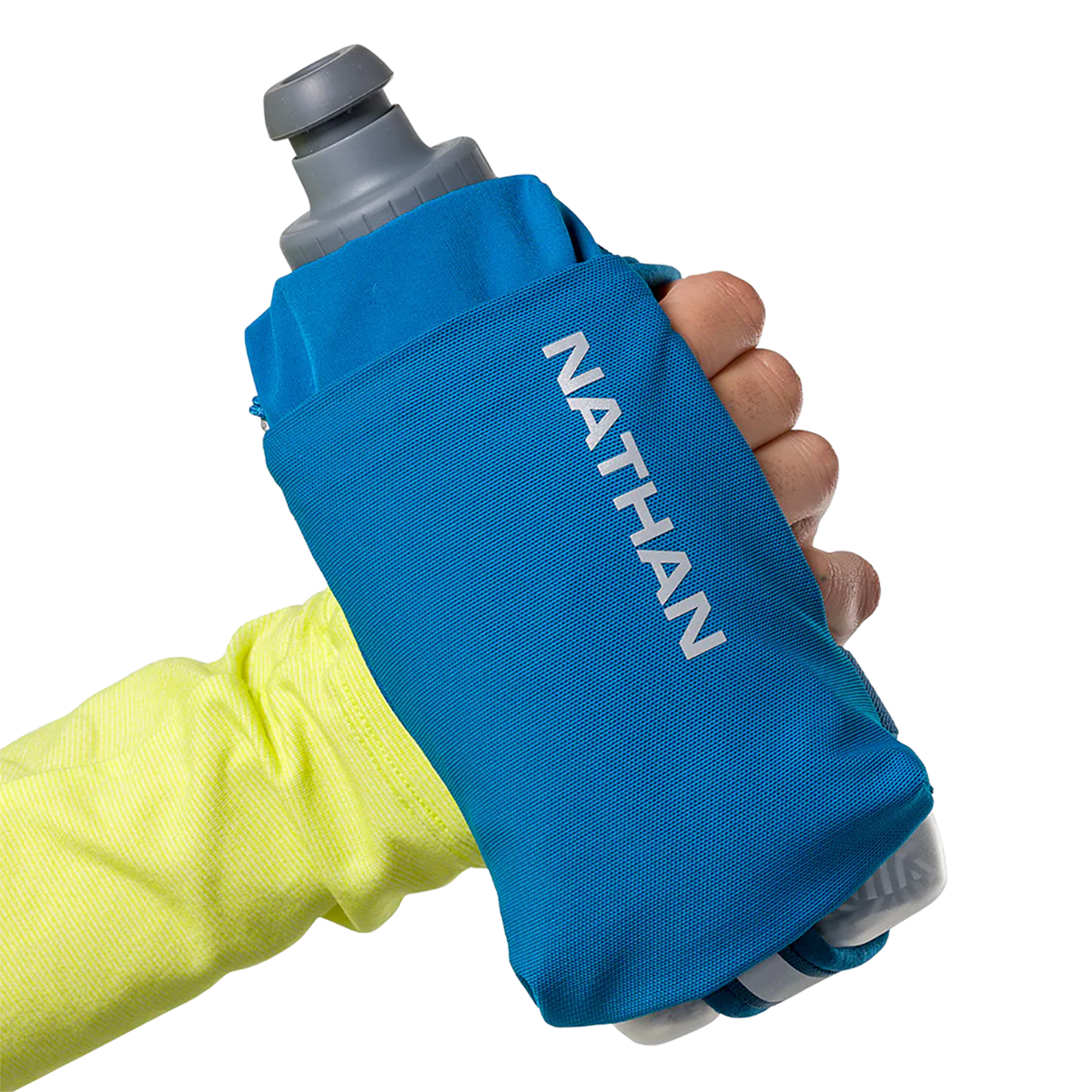 Nathan SpeedDraw 2 12oz Ins. Flask — Deep Blue - Reflective Silver — Detail View