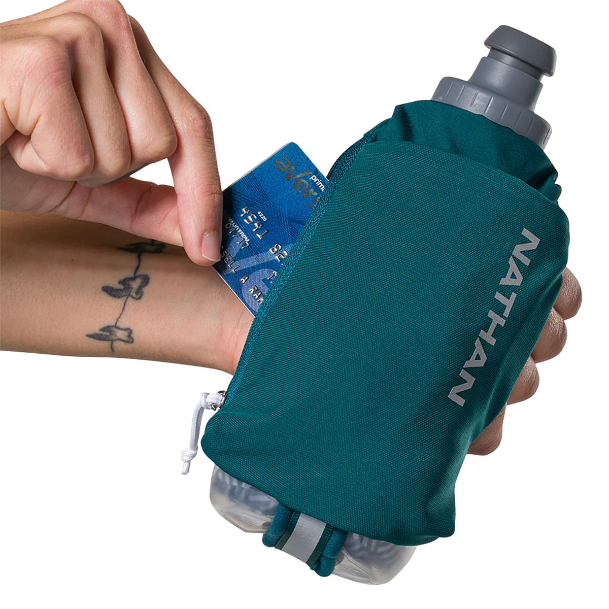 Nathan SpeedDraw 2 12oz Ins. Flask — Deep Blue - Reflective Silver — Alternate View 22