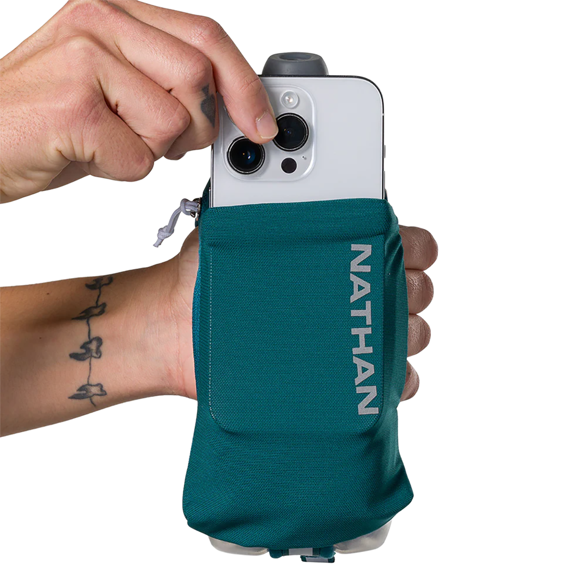 Nathan SpeedDraw 2 12oz Ins. Flask — Deep Blue - Reflective Silver — Alternate View 24