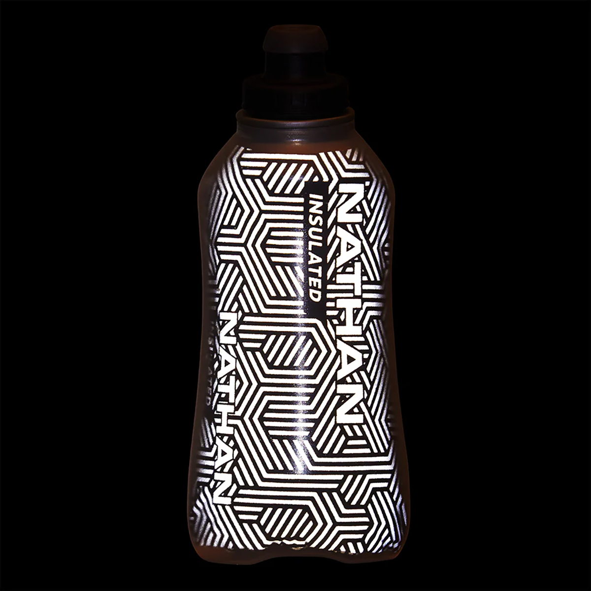 Nathan SpeedDraw 2 View 18oz Ins. Flask — Black - Reflective Silver — Alternate View 7