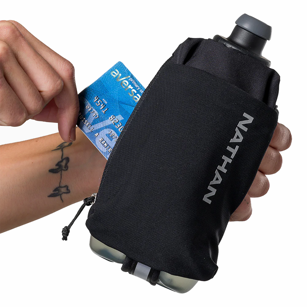 Nathan SpeedDraw 2 18oz Ins. Flask — Orange Blaze - Reflective Silver — Alternate View 10