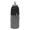Nathan Hypernight Pinnacle 14 oz Soft Flask — Black/Hex Print — Size One Size — Front View