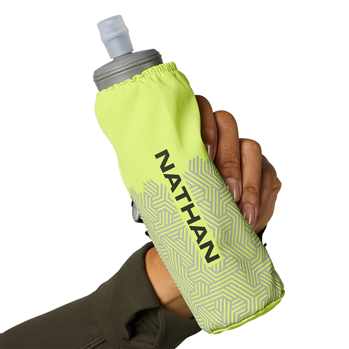 Nathan Hypernight Pinnacle 14 oz Soft Flask — Black/Hex Print — Size One Size — Alternate View 7