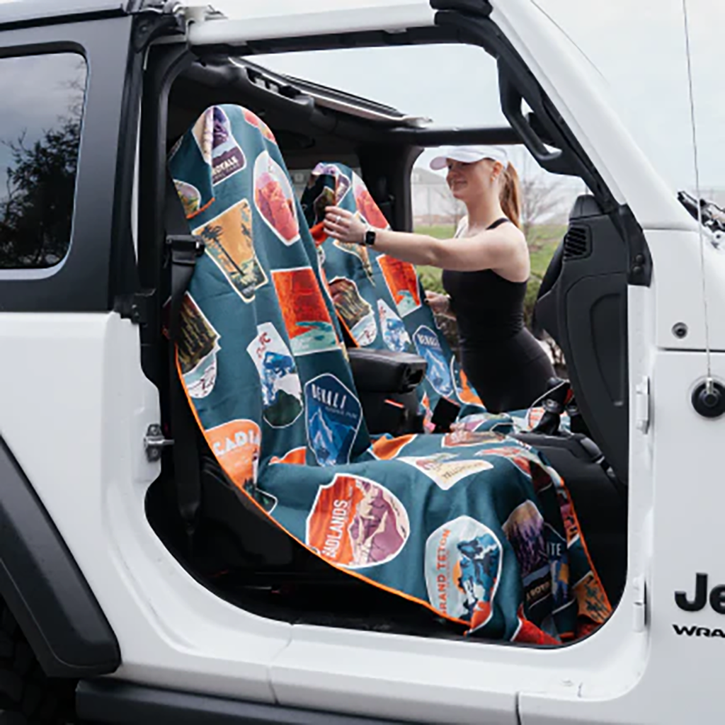 Sprints Car Seat Cover Towels — National Parks — Top View