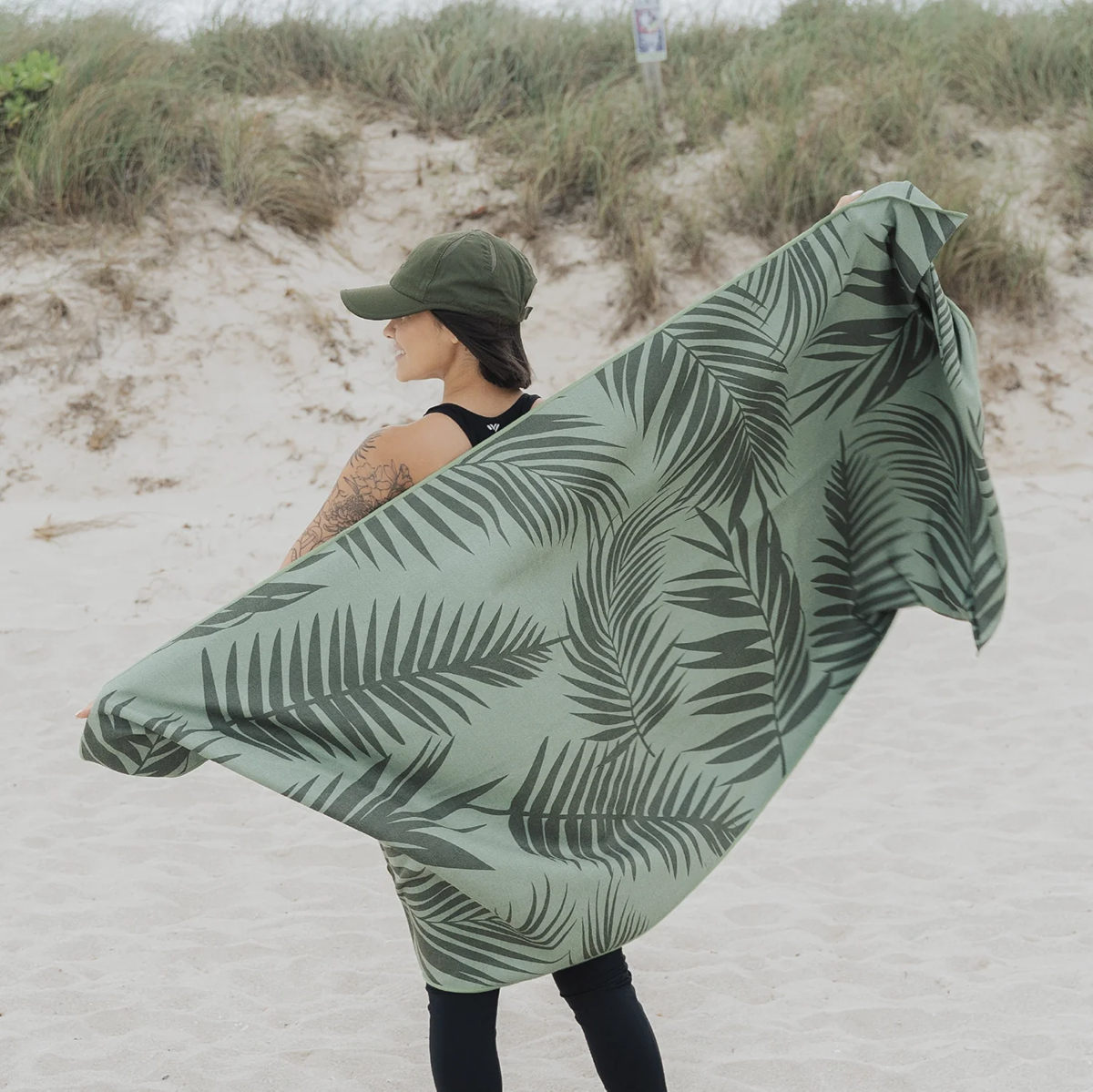 Sprints Towel — Garden of Races Past — Size One Size — Side View