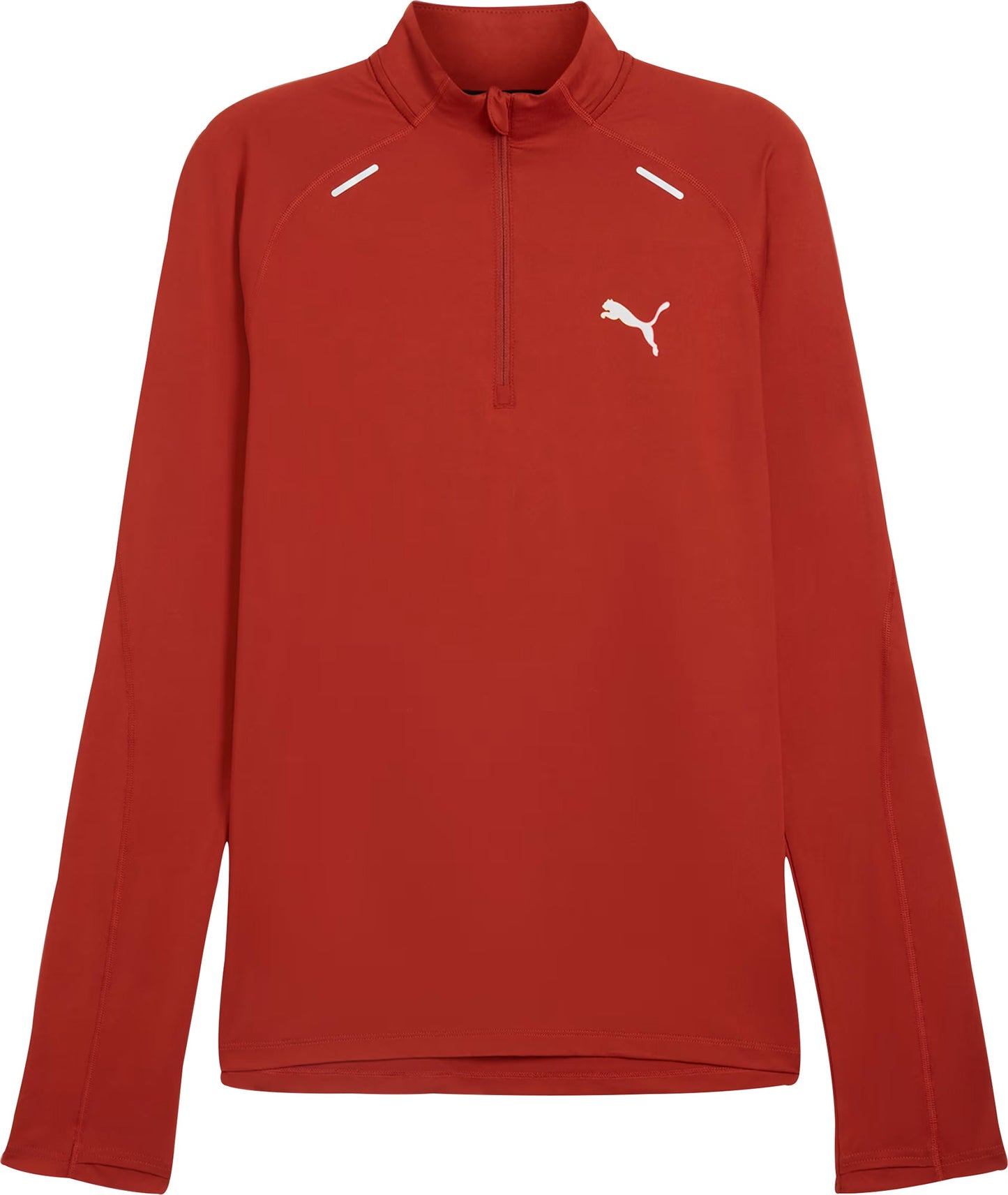 Puma Run Cloudspun Half Zip Long Sleeve Mens Running Top - Red