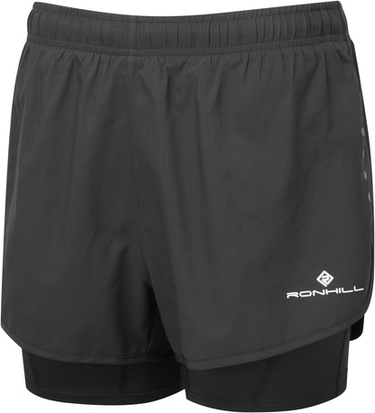 Ronhill Core Twin 2 in 1 Womens Running Shorts - Black