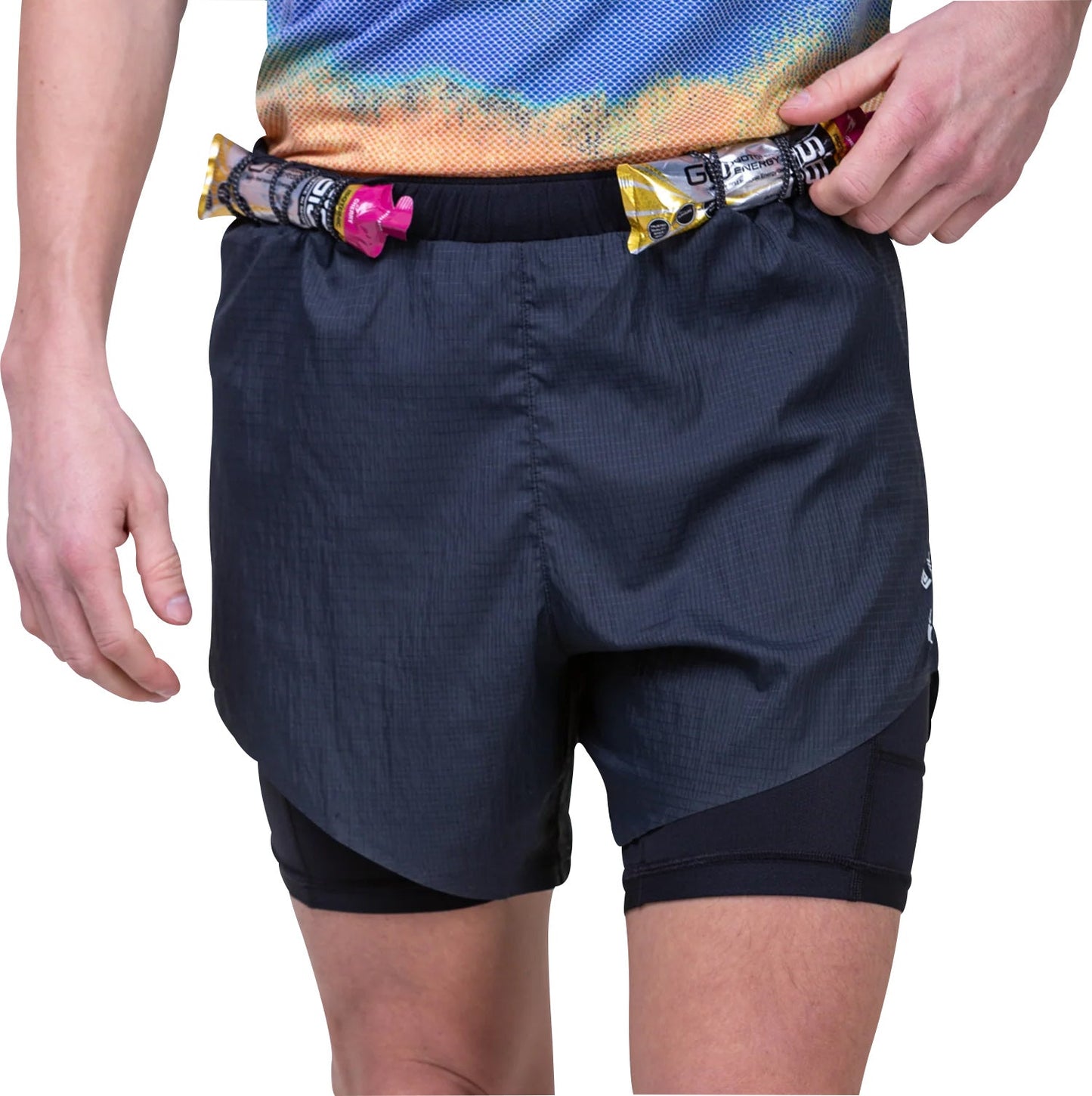 Ronhill Tech Race Twin 2 in 1 Mens Running Shorts - Black