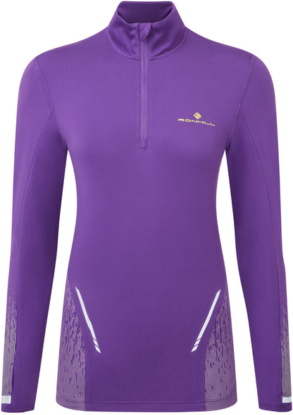 Ronhill Tech Reflect Half Zip Long Sleeve Womens Running Top - Purple