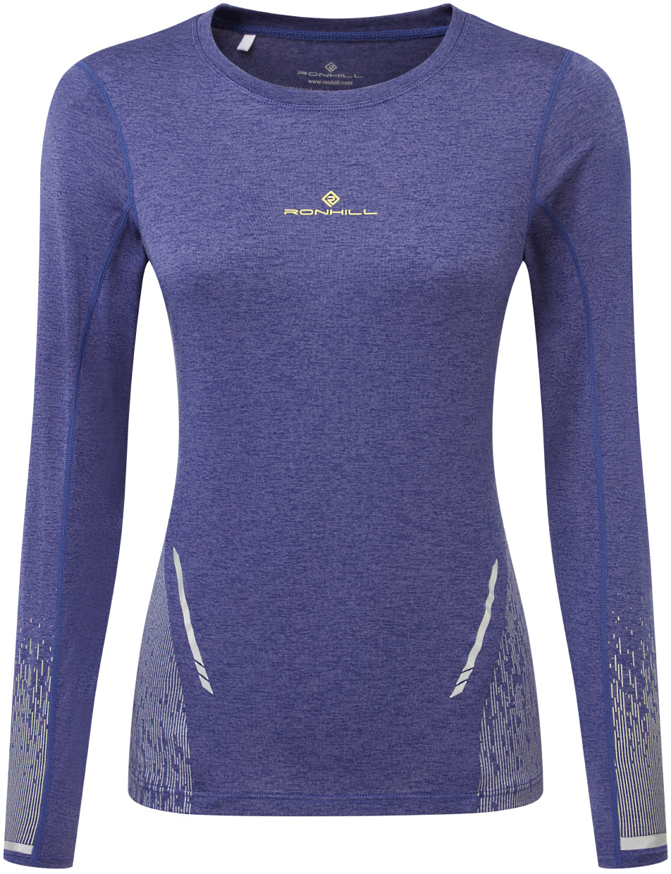 Ronhill Tech Reflect Long Sleeve Womens Running Top - Blue
