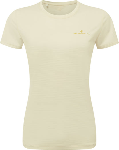 Ronhill Tech Short Sleeve Womens Running Top - Cream