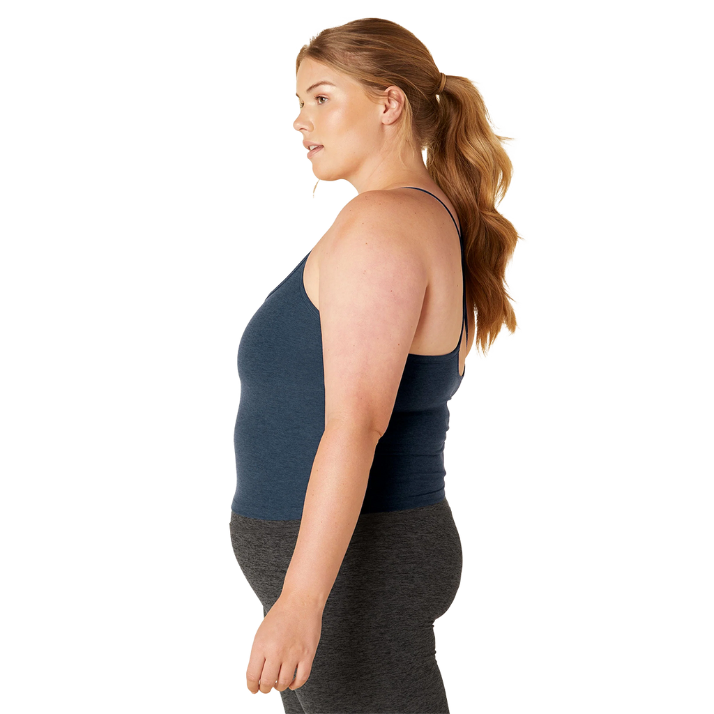 Beyond Yoga Spacedye Slim Racerback Cropped Tank — Nocturnal Navy — Size XSmall — Top View