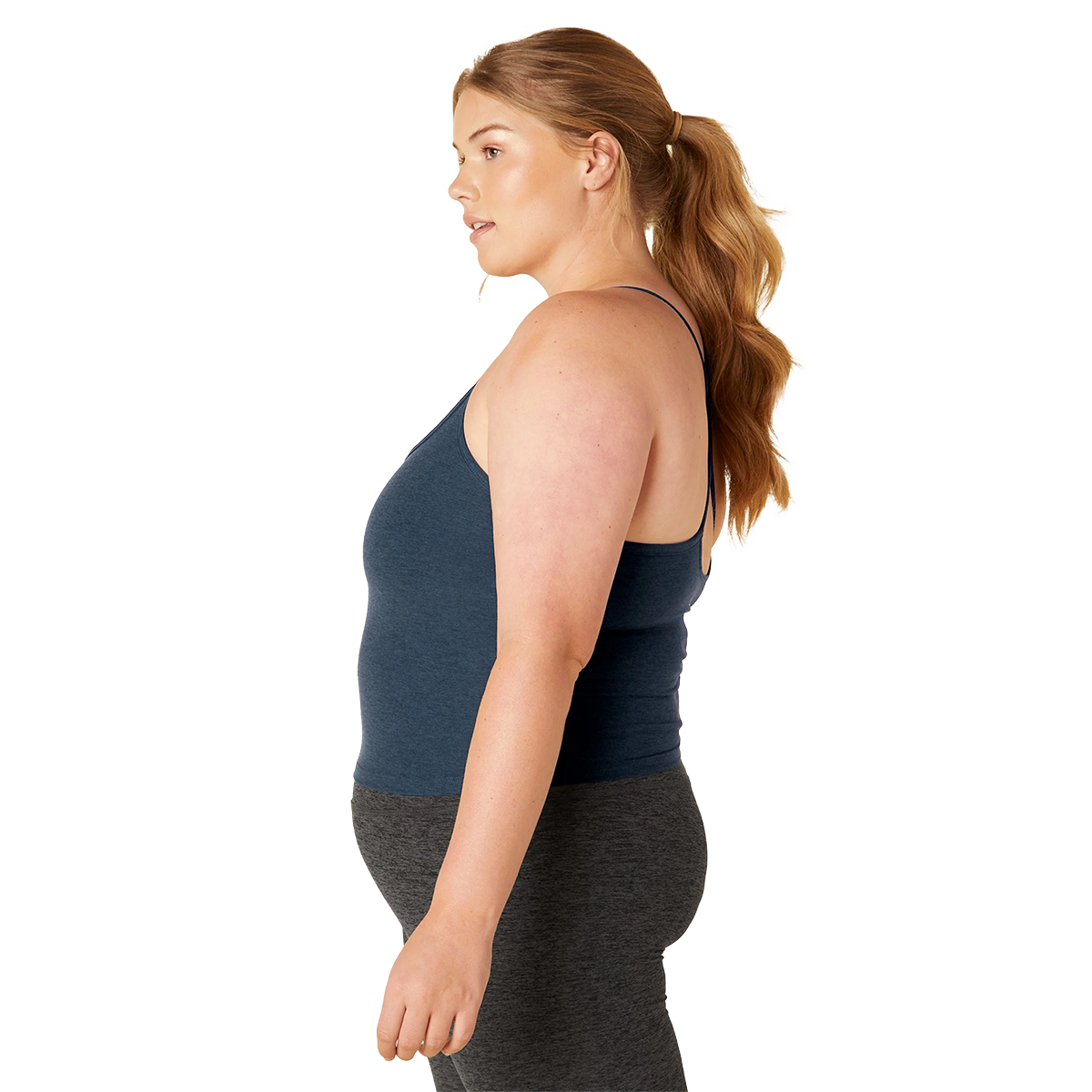 Beyond Yoga Spacedye Slim Racerback Cropped Tank — Nocturnal Navy — Size XSmall — Top View