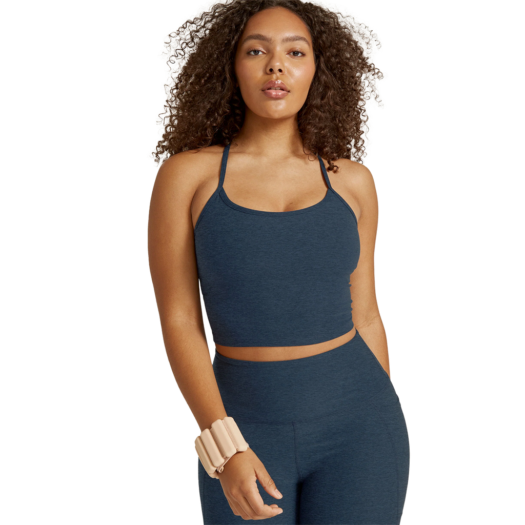 Beyond Yoga Spacedye Slim Racerback Cropped Tank — Nocturnal Navy — Size XSmall — Side View