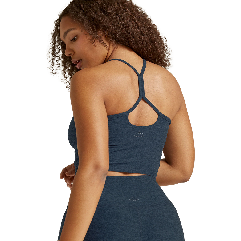 Beyond Yoga Spacedye Slim Racerback Cropped Tank — Nocturnal Navy — Size XSmall — Detail View