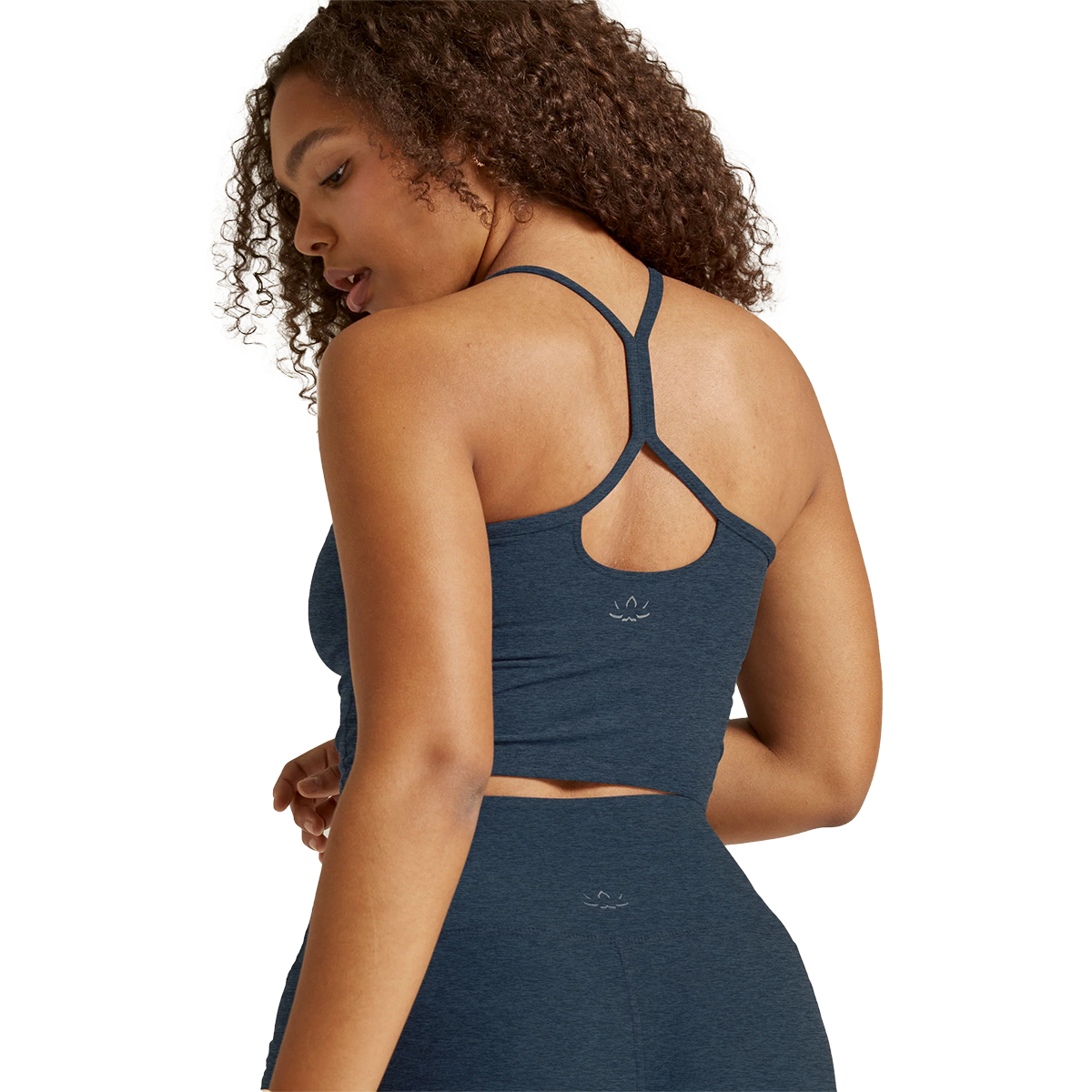 Beyond Yoga Spacedye Slim Racerback Cropped Tank — Nocturnal Navy — Size XSmall — Detail View
