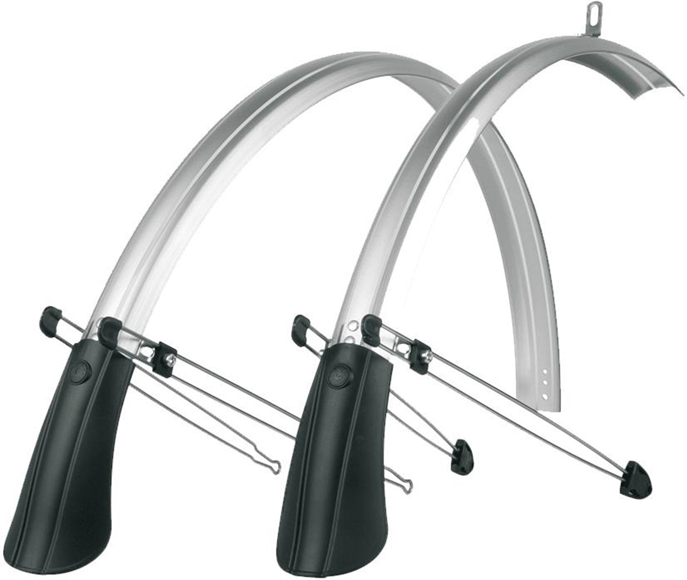 SKS Commuter Mudguards With Spoiler Mudguard Set - Silver