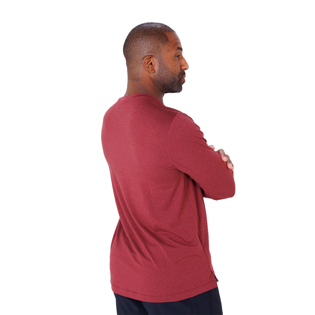 F2R Cationic Jersey Crew Longsleeve — Heather Red Mahogany — Size Small — Alternate View 9