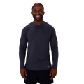 F2R Cationic Jersey Crew Longsleeve — Heather Red Mahogany — Size Small — Front View