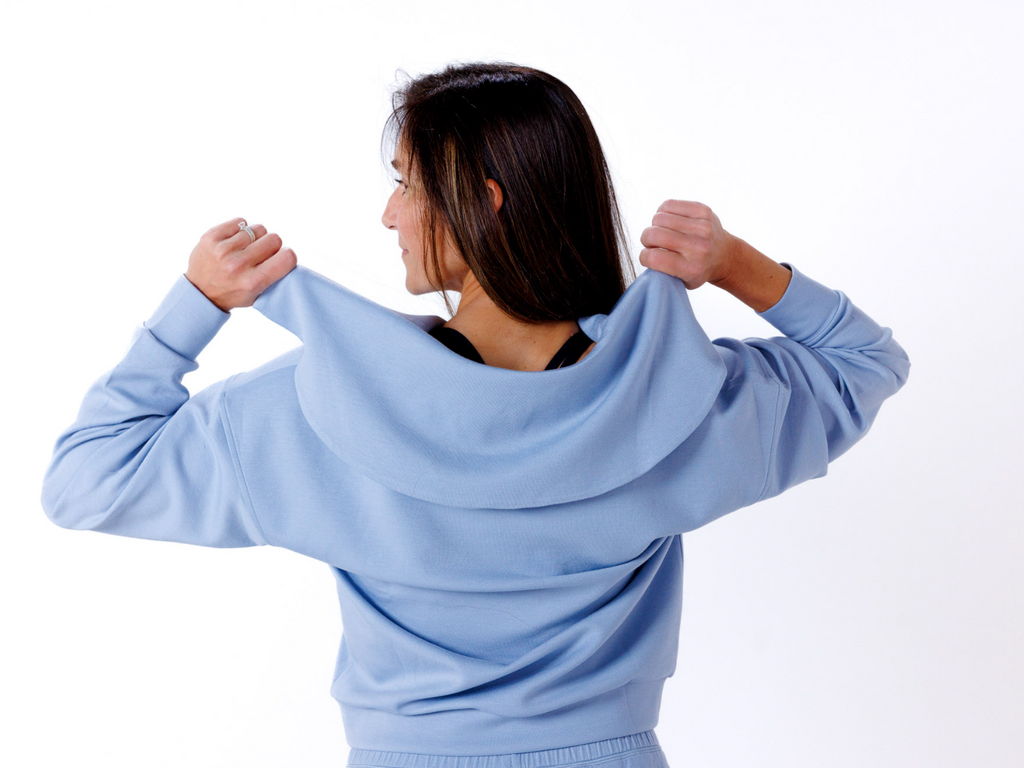 F2R Softlite Longsleeve Half Zip W Oversized Collar — Blue Blizzard — Size XSmall — Alternate View 8