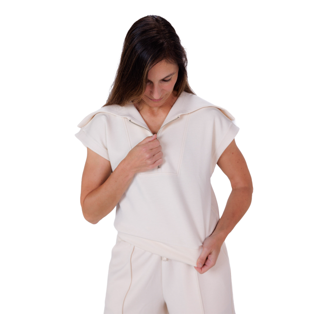 F2R Softlite Shortsleeve 1/2 Zip W Oversized Collar — Blue Blizzard — Size XSmall — Alternate View 15