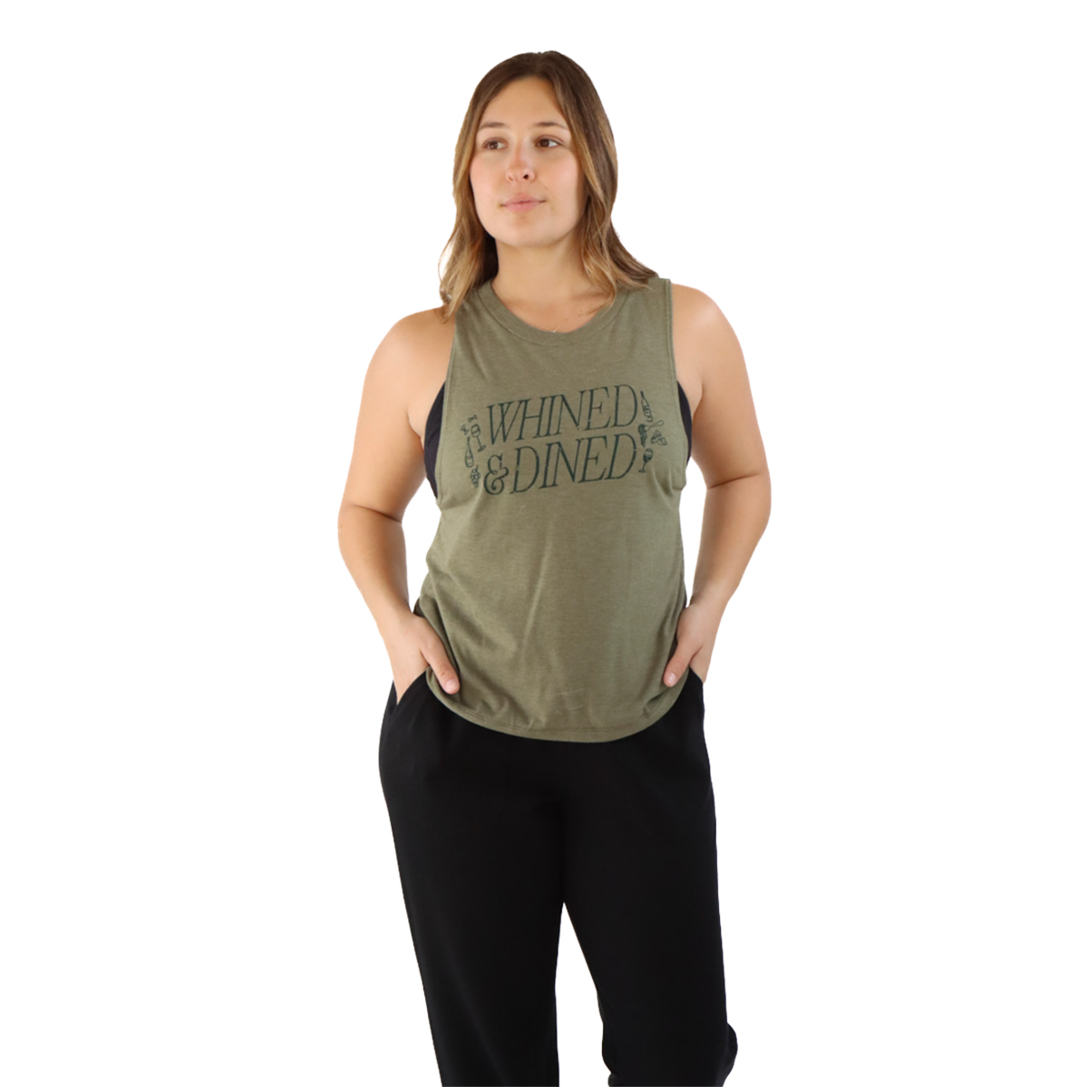 Pep & BB AL020 Crop Tank — Long Run Coffee Club — Size XSmall — Top View