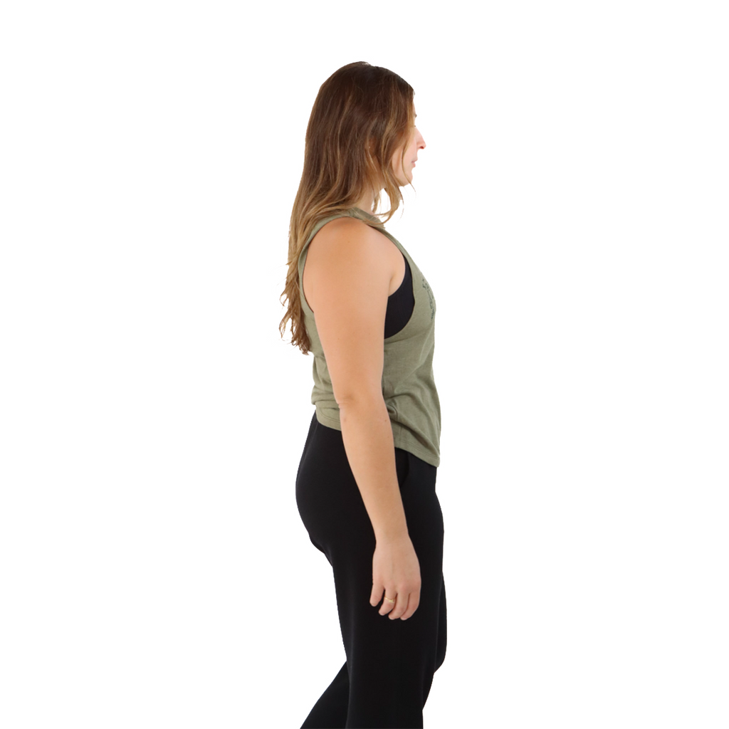 Pep & BB AL020 Crop Tank — Long Run Coffee Club — Size XSmall — Detail View