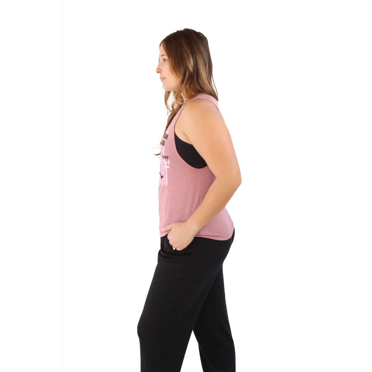 Pep & BB AL020 Crop Tank — Long Run Coffee Club — Size XSmall — Side View