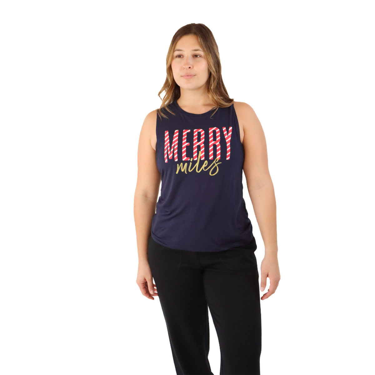 Pep & BB Flowy Scoop Muscle Tank — Rather Be Running — Size Small — Front View