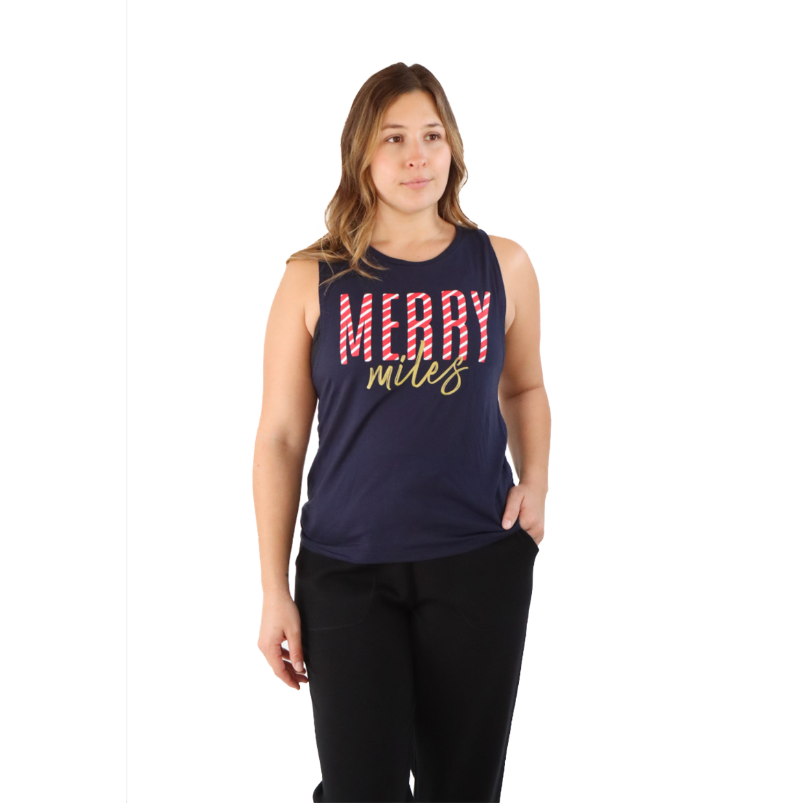 Pep & BB Flowy Scoop Muscle Tank — Rather Be Running — Size Small — Back View