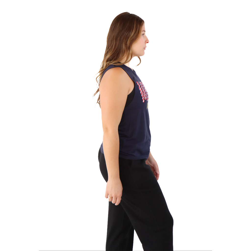 Pep & BB Flowy Scoop Muscle Tank — Rather Be Running — Size Small — Side View