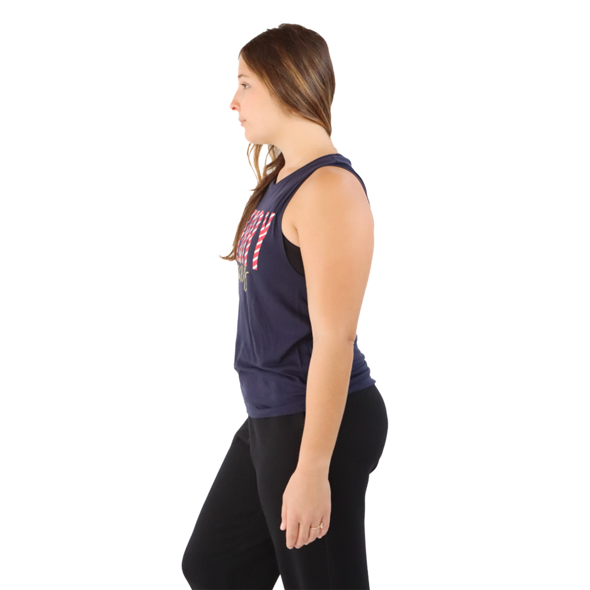 Pep & BB Flowy Scoop Muscle Tank — Rather Be Running — Size Small — Top View