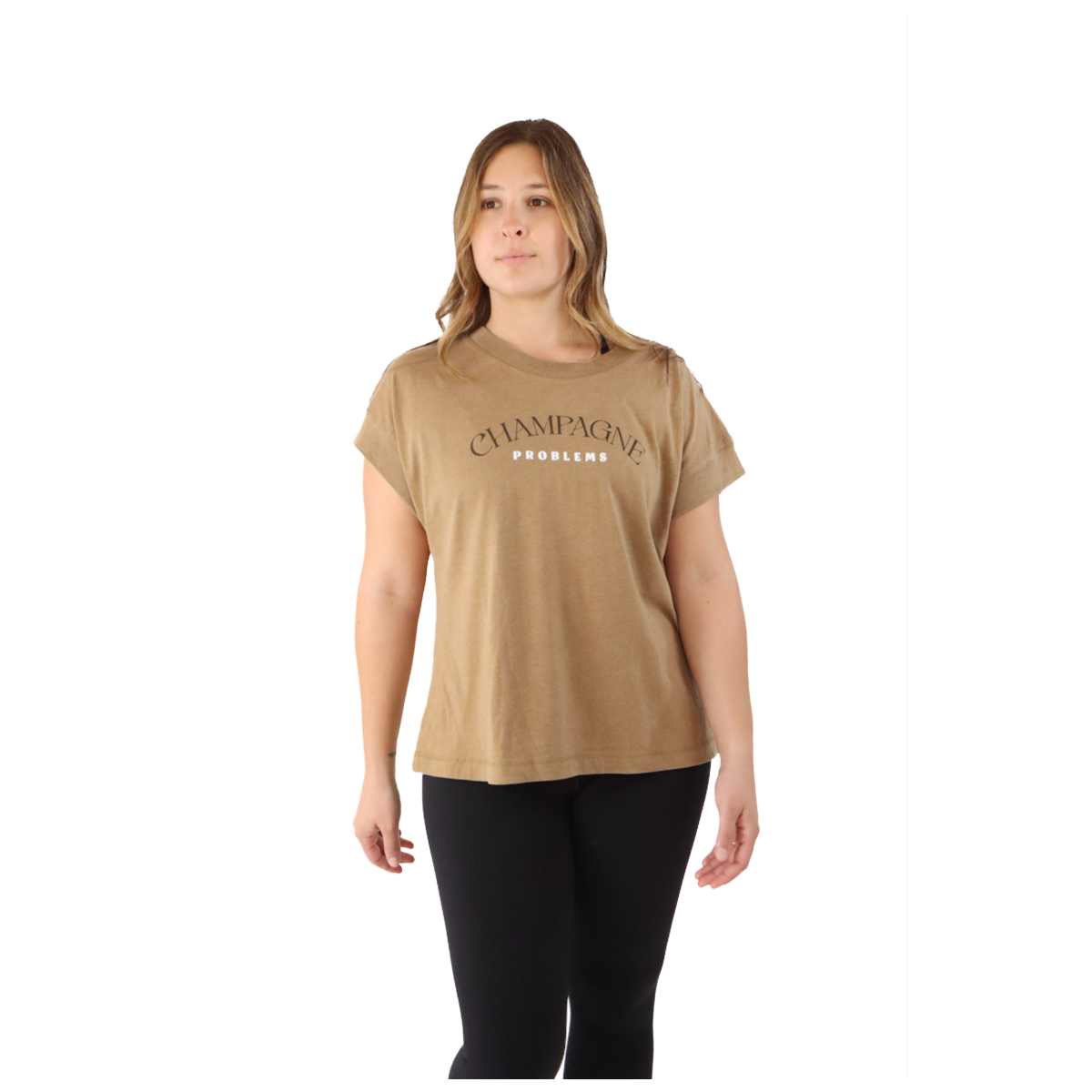 Pep & BB LAT Crop Short Sleeve — Champagne Problems — Size XSmall — Front View