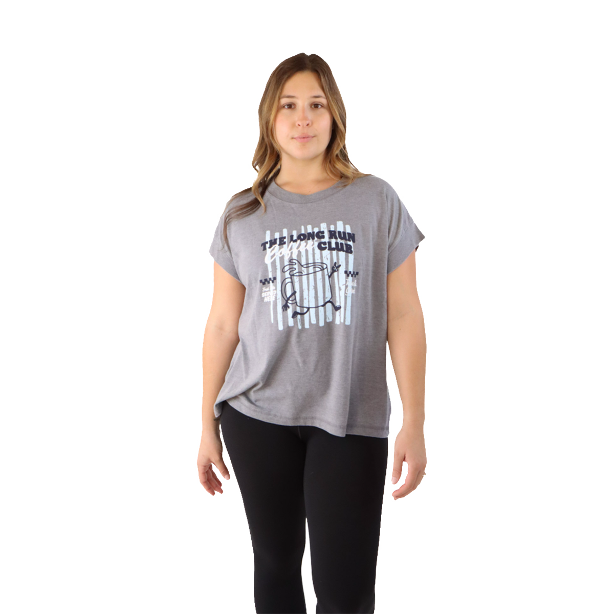 Pep & BB LAT Crop Tank — Long Run Coffee Club — Size XSmall — Front View