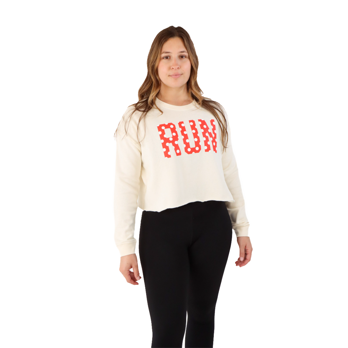 Pep & BB Afx24 Crop Crew — Run Dots — Size XSmall — Front View