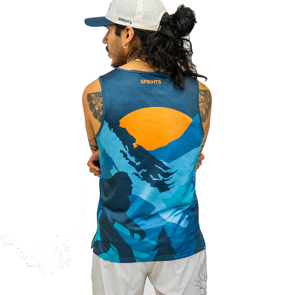 Sprints Sasquatch Tankie — Blue — Size Small — Top View