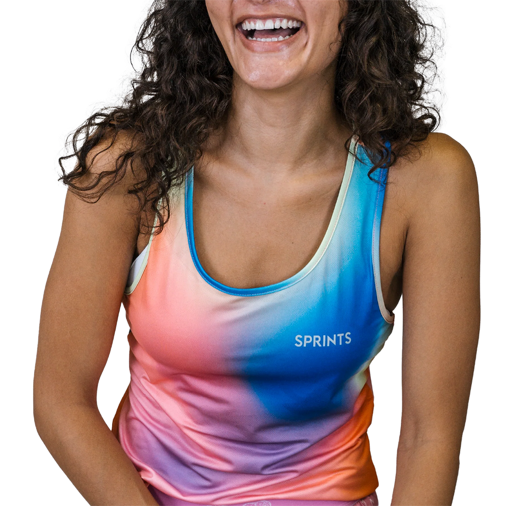 Sprints Skiddle Stratification Tankie — Pink — Size Small — Side View