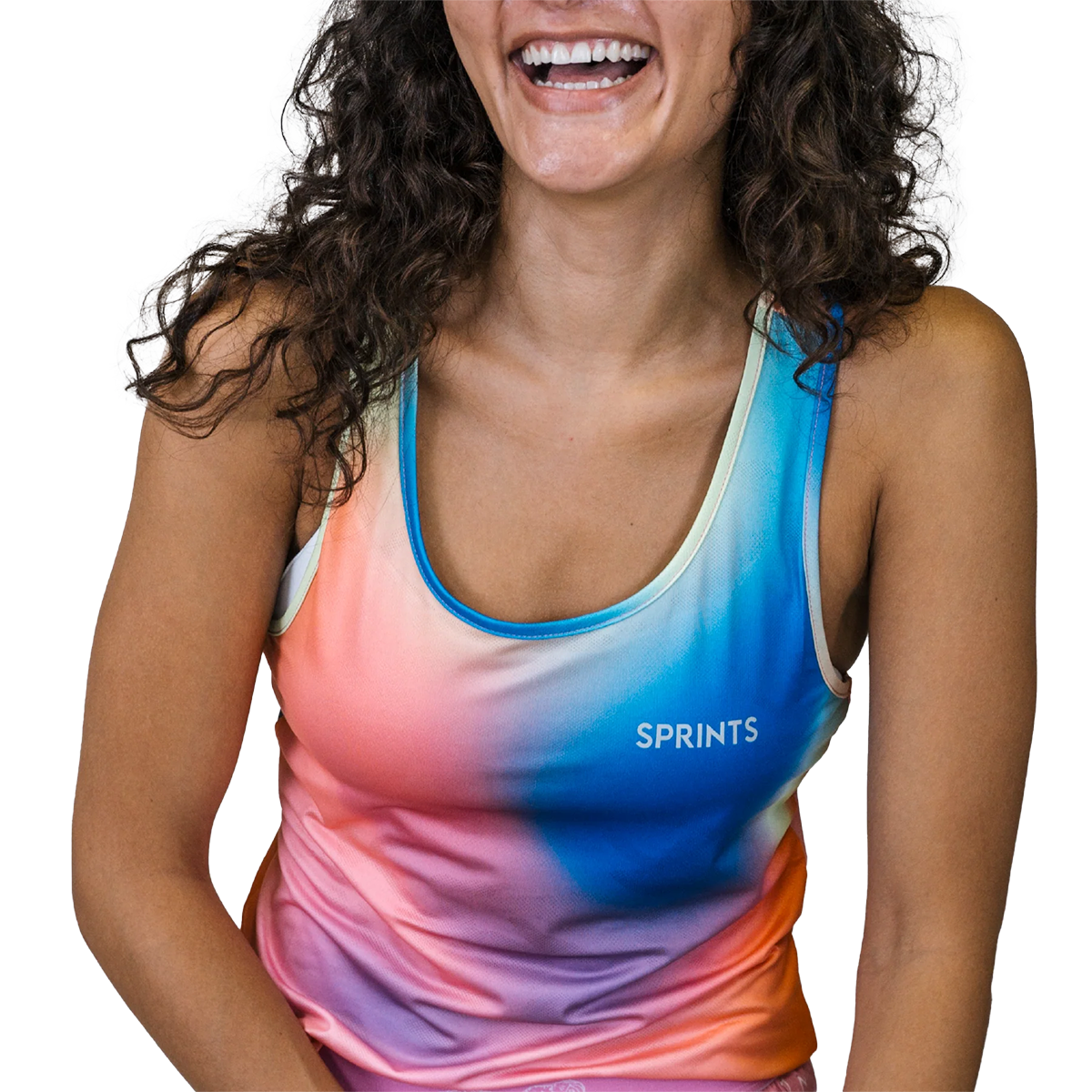 Sprints Skiddle Stratification Tankie — Pink — Size Small — Side View