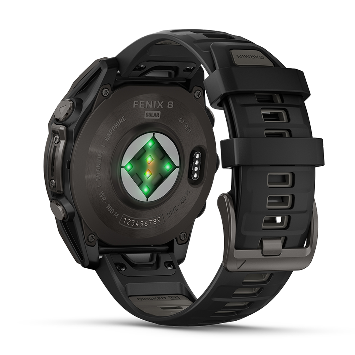 Garmin Fenix 8 Solar — Titanium Amp Yellow - Graphite — Size 51 mm — Alternate View 11