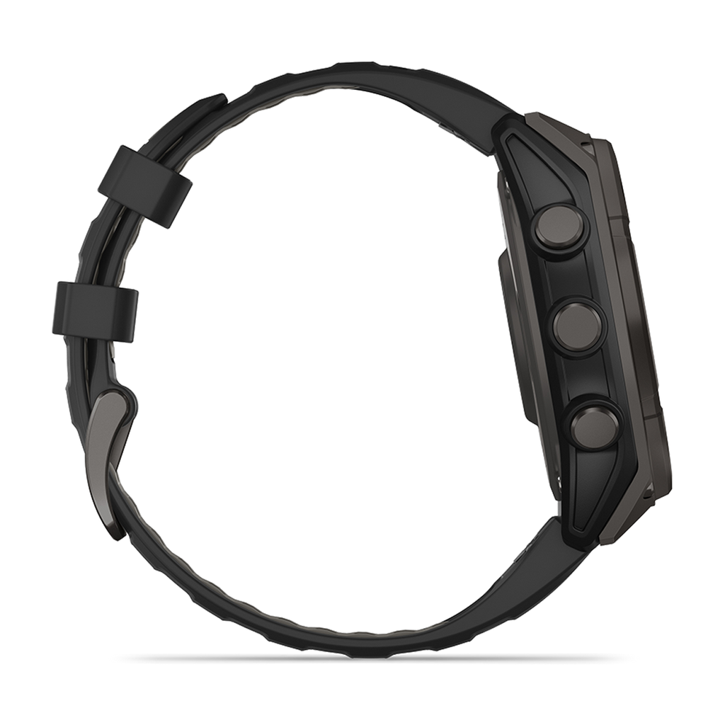 Garmin Fenix 8 Solar — Titanium Amp Yellow - Graphite — Size 51 mm — Detail View