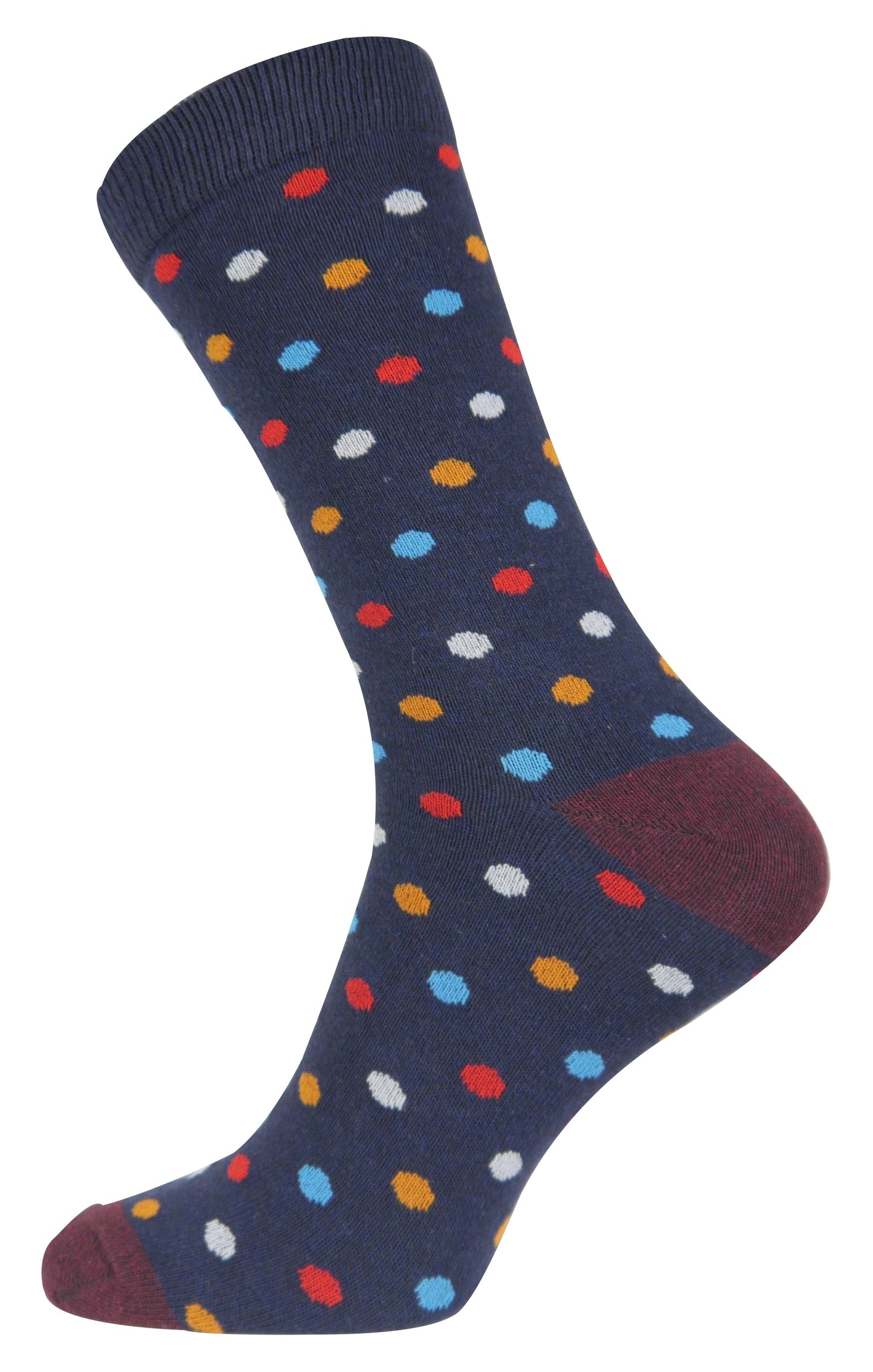 More Mile Design 10 Pack Mens Spots and Stripes Socks - Multi